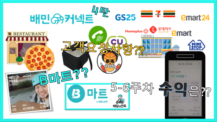  배달의 민족 자전거 배달, 배민 커넥트 4탄 || B마트, 고객요청사항, 배달 가방보다 큰 음식, 5-6주차 수익/수입 공개