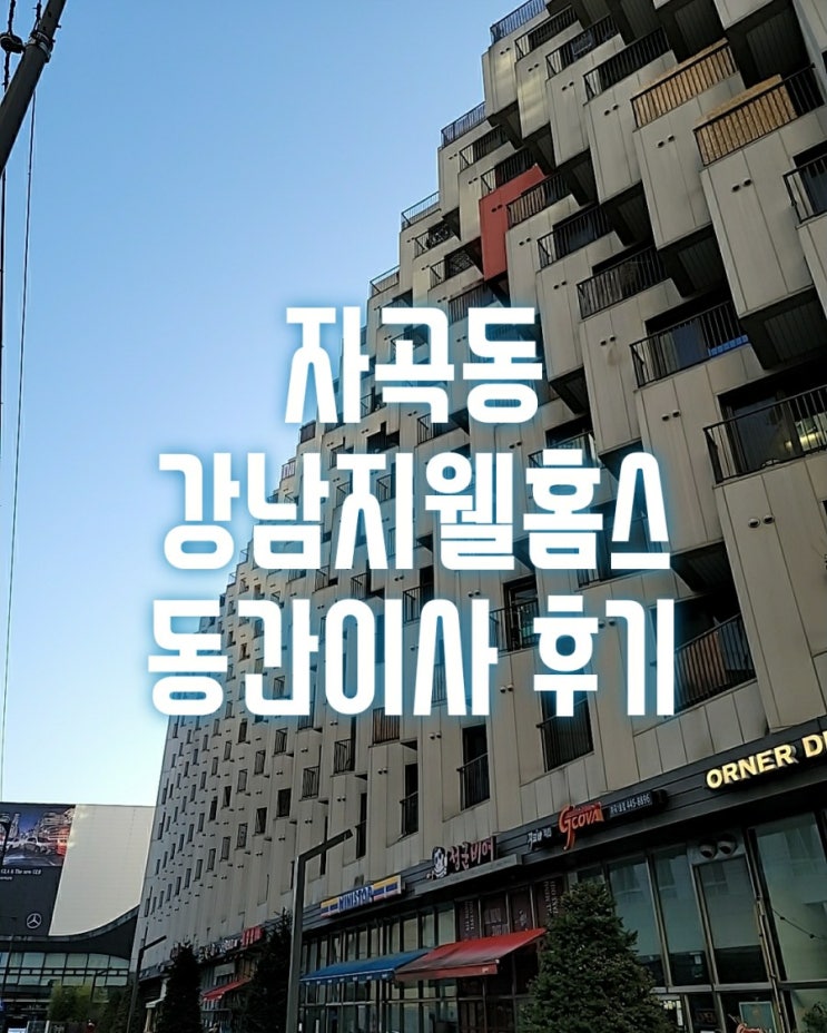  강남구 자곡동 강남지웰홈스 오피스텔 동간이사 후기