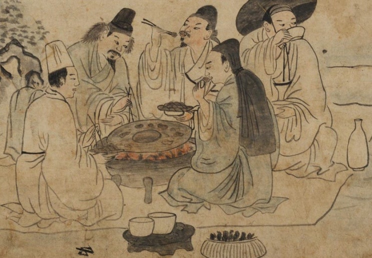  [그림한잔] 싸늘한 겨울에 뜨끈한 고기 한 점, <난로회> 그림