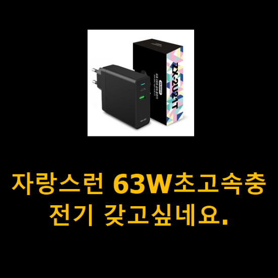 자랑스런 63W초고속충전기 갖고싶네요.