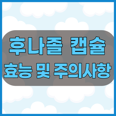 후나졸캡슐 한미약품의 항진균제 주의사항 확인하고 드세요