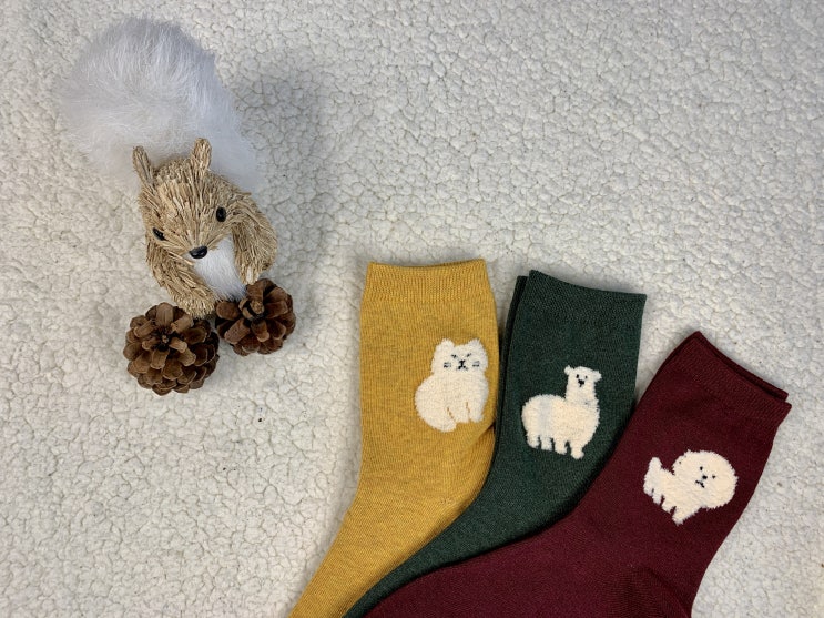  연말연시 감사, 크리스마스 선물 겨울양말(라마/고양이/비숑) 어때요?