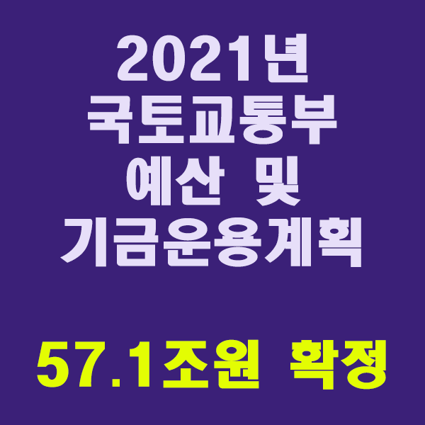 『2021년 국토교통부 예산 및 기금운용계획안』57.1조원 확정/2020.12.02