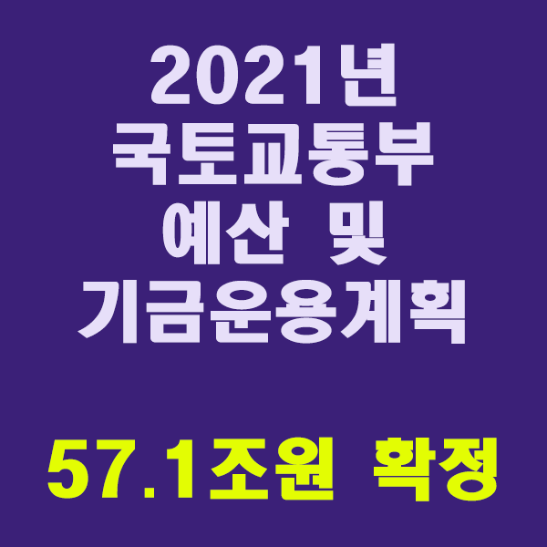  『2021년 국토교통부 예산 및 기금운용계획안』57.1조원 확정/2020.12.02