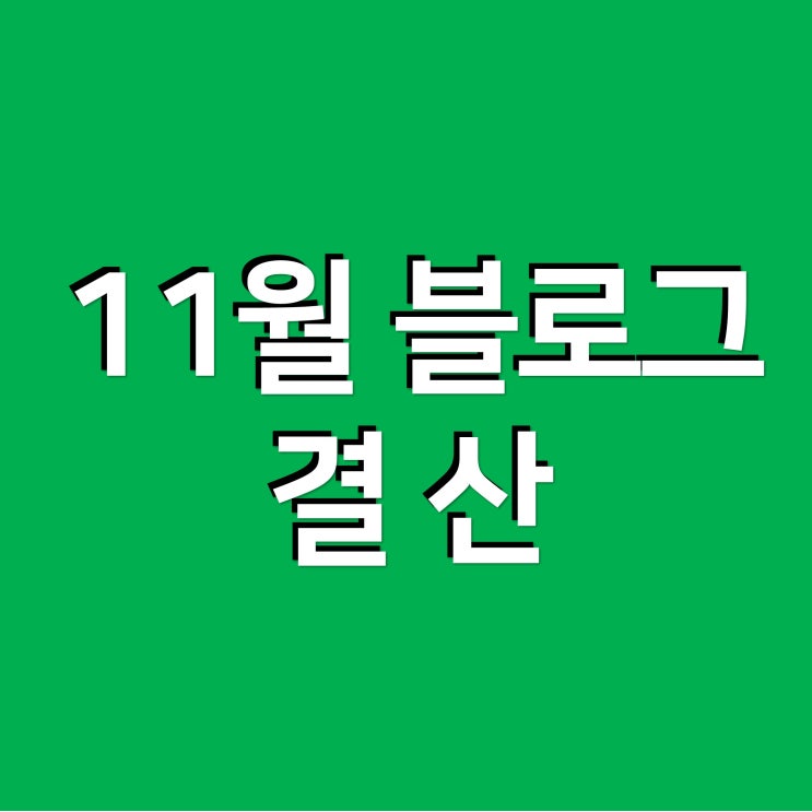  11월 블로그를 마무리하며
