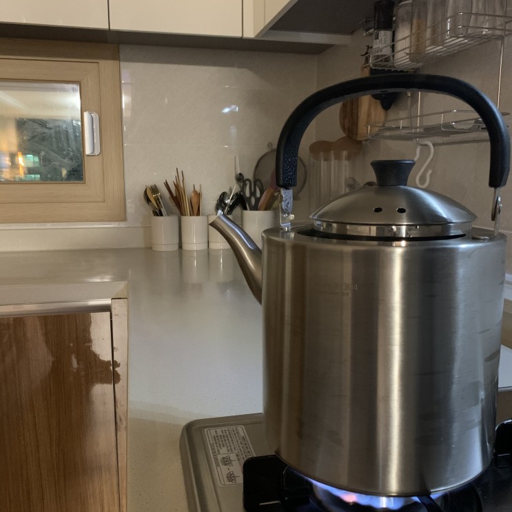 완전 예쁜 디자인 물 끓이는 주전자 퀸센스 모던 주전자로 수돗물 끓여먹기~!