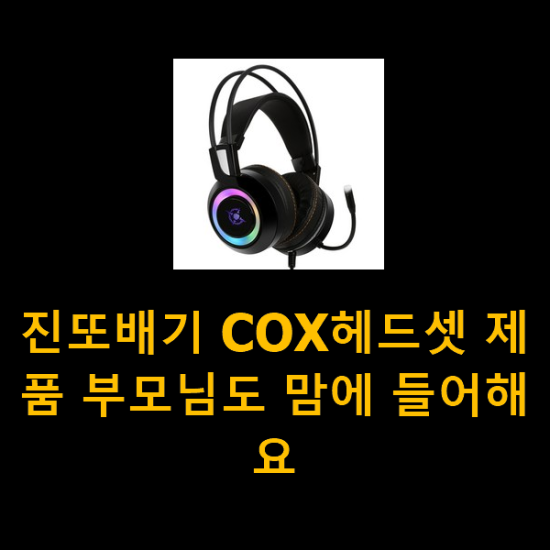 진또배기 COX헤드셋 제품 부모님도 맘에 들어해요