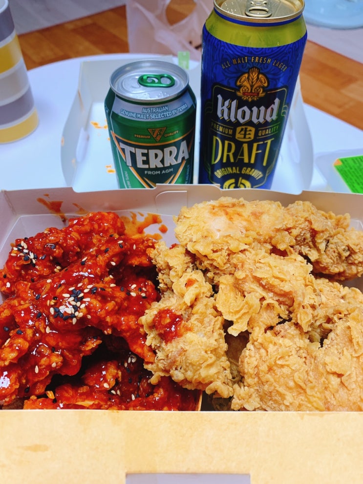  (방학동/도봉구)bhc치킨 무난하게 먹기좋은 해바라기후라이드치킨, 양념치킨먹방