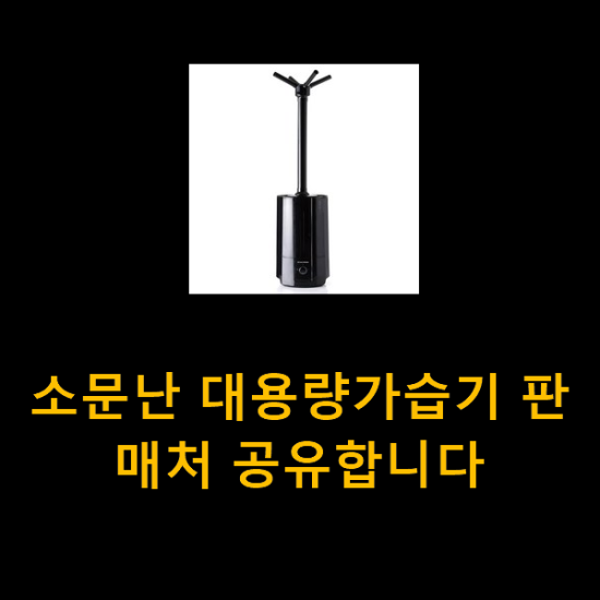 소문난 대용량가습기 판매처 공유합니다