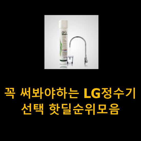 꼭 써봐야하는 LG정수기 선택 핫딜순위모음