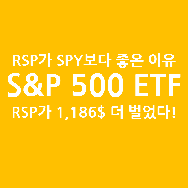 RSP ETF가 SPY(SPDR S&P 500)보다 1,186$를 더 번 이유