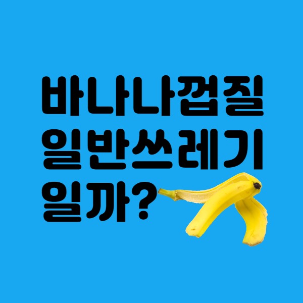  바나나 껍질 일반 쓰레기?(귤껍질 일반 쓰레기?)