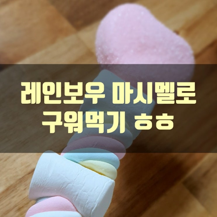  레인보우 마시멜로 구워 먹어요