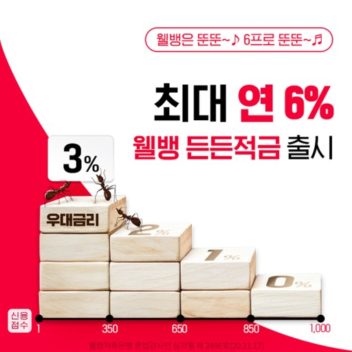  웰컴저축은행 사회초년생 적금 추천 최대 연 6.0% 웰뱅든든적금