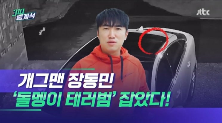  장동민 차에 수차례 돌 테러...범인은 이웃남성