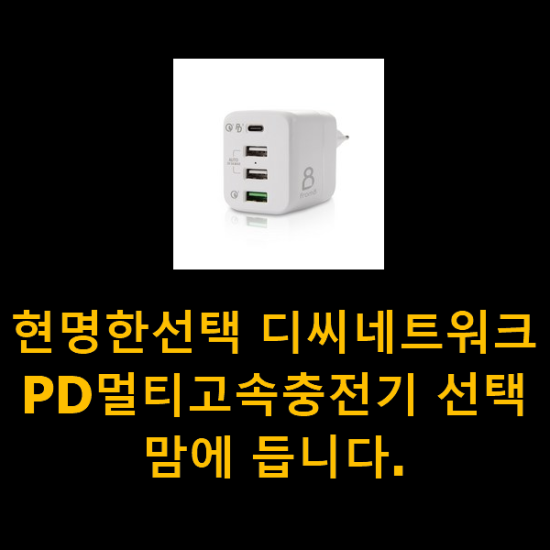 현명한선택 디씨네트워크PD멀티고속충전기 선택 맘에 듭니다.