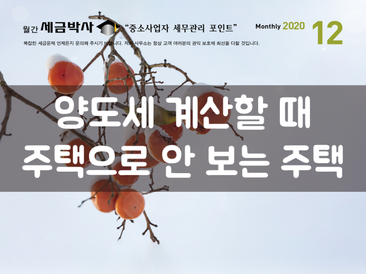  양도소득세 계산할 때 주택으로 안 보는 주택