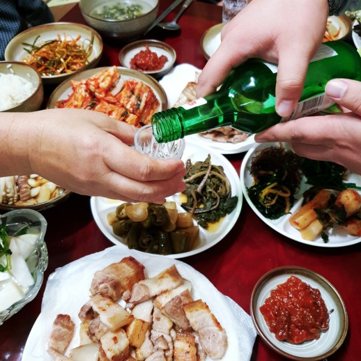  토요일 : 점심은 스시, 저녁은 삼겹살