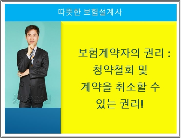  보험계약자의 권리:청약철회 및  계약을 취소할 수 있는 권리!
