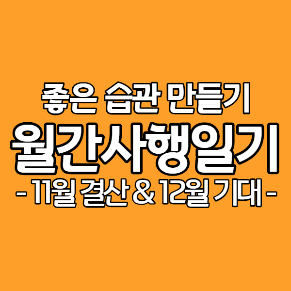  좋은 습관 가꾸기 "월간 사행일기" - 11월 결산 및 12월 기대