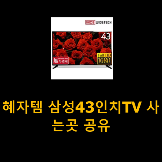 혜자템 삼성43인치TV 사는곳 공유 혜자템 삼성43인치TV 사는곳 공유