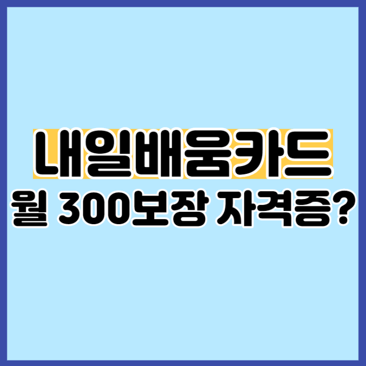  내일배움카드로 취득해서 월 300보장받는 자격증?