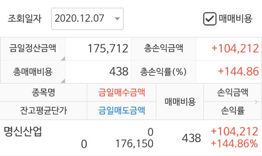  명신산업 매도 후기