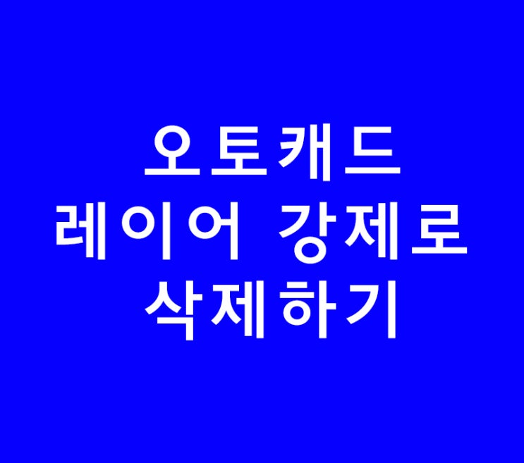 오토캐드 autocad 레이어 강제로 삭제하기 오토캐드 autocad 레이어 강제로 삭제하기