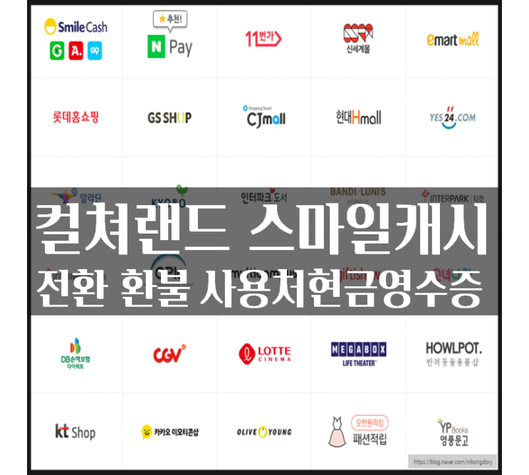  스마일캐시 전환 환불 사용처 컬쳐랜드 현금영수증