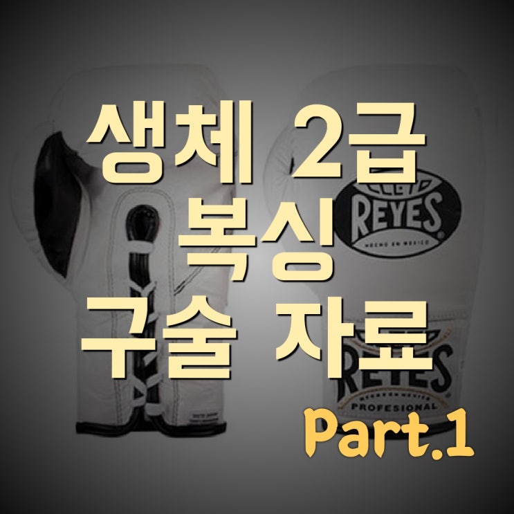  생활스포츠(체육)지도자 2급 복싱 구술 Part1
