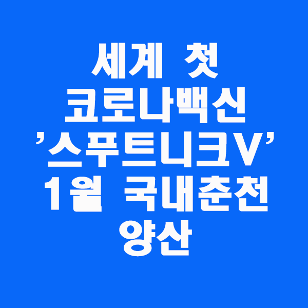  세계 첫 코로나백신 '스푸트니크V'..1월 국내 양산/2020.12.07