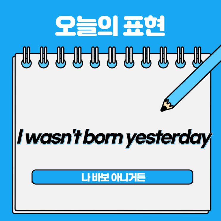 [오늘의 영어회화] 13. 누군가 나를 바보 취급할 때, I wasn't born yesterday