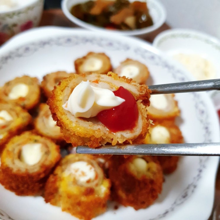  어묵요리 : 스트링치즈로 어묵치즈튀김 간식 만들기