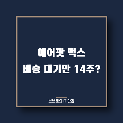 에어팟 맥스, 출시하자마자 배송 대기 14주?