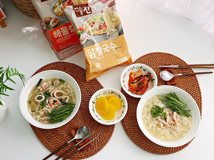  추운 겨울 간편식, 면발의신 해물칼국수, 닭칼국수 국물이 끝내줘요!