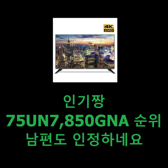 인기짱 75UN7,850GNA 순위 남편도 인정하네요 인기짱 75UN7,850GNA 순위 남편도 인정하네요