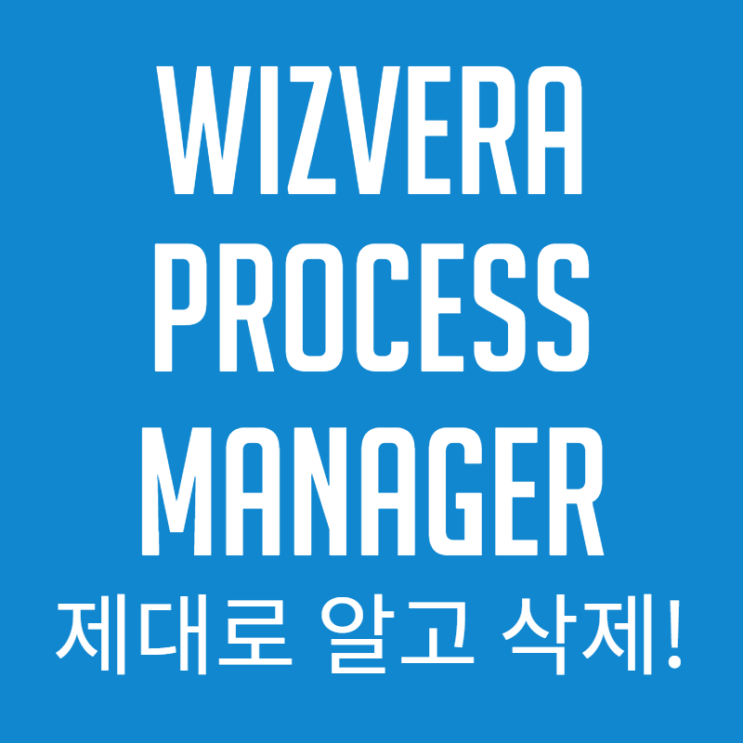 wizvera process manager 제대로 알고 삭제하세요!
