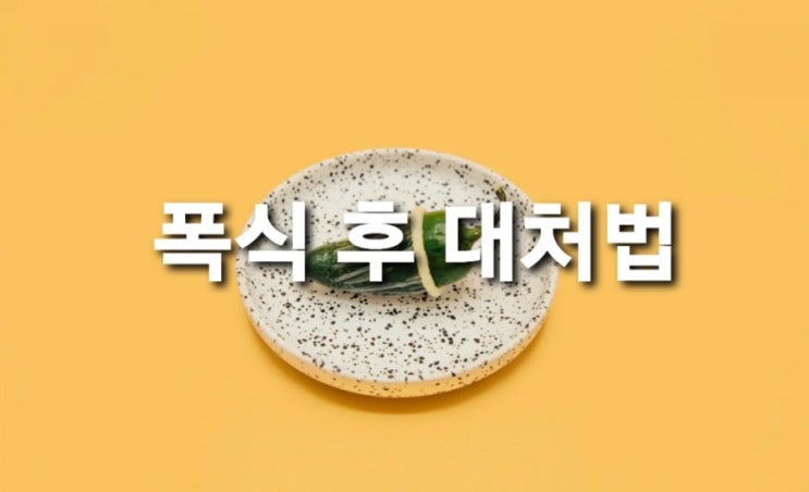  폭식 후 다음날 대처 몸무게 회복하기