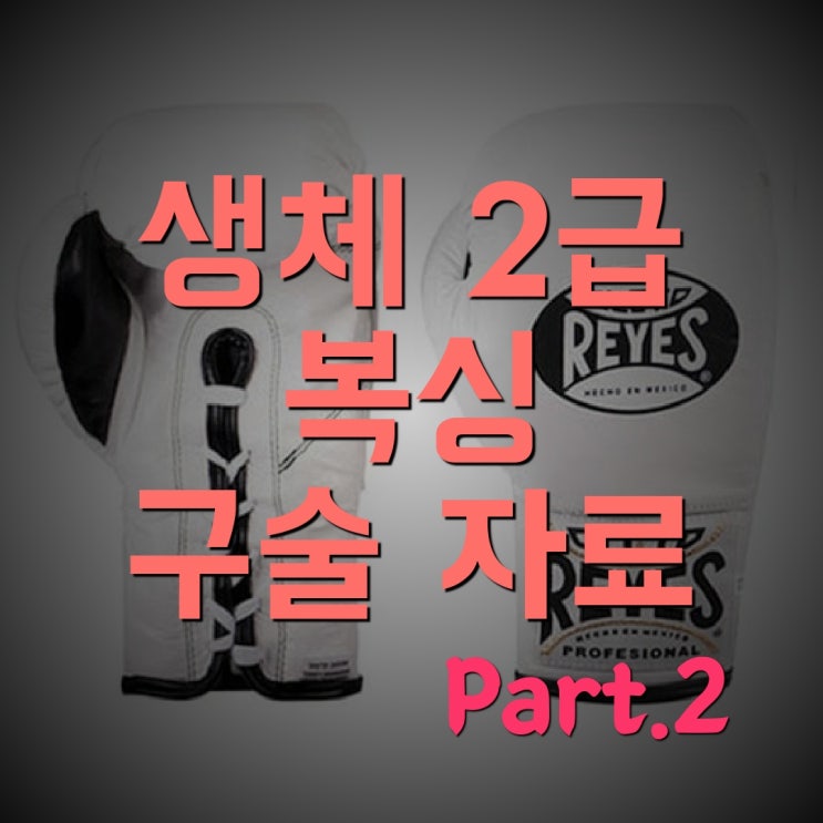  생활체육(스포츠)지도자 2급 복싱 구술 Part 2