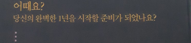  당신의 완벽한 1년
