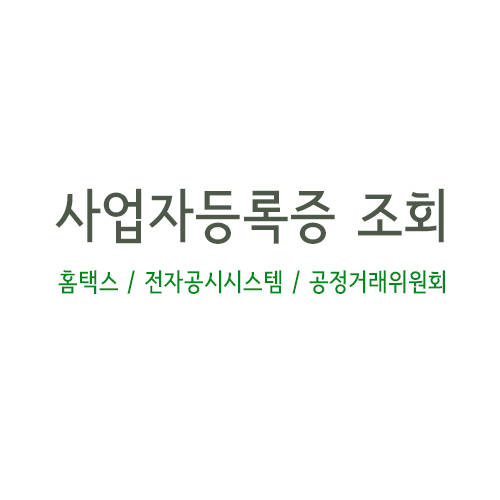 사업자등록증 조회(홈택스 / 전자공시시스템 / 공정거래위원회)