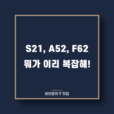  갤럭시 S21, A52, F62 유출 소식 정리!