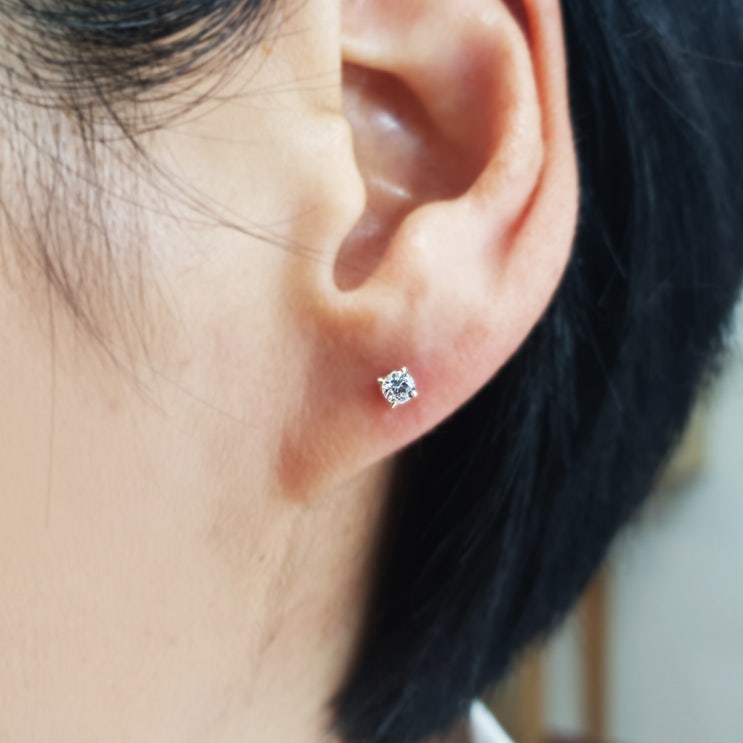 더벨루 14k 18k 원큐빅 귀걸이
