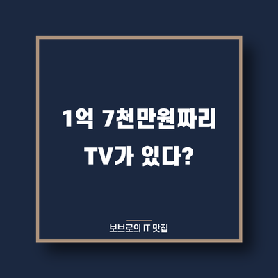 삼성, 1억 7천만원짜리 TV  공개!
