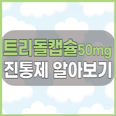  트리돌캡슐 50mg 효과좋은 진통제 복용전 효능 복용방법 체크하기