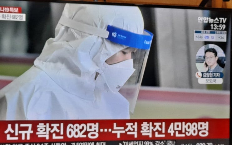  코로나확진자 신규확진자682명 누적확진4만명 넘었다