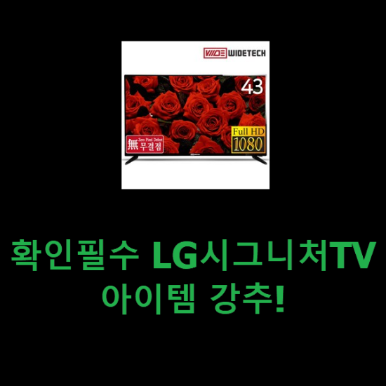 확인필수 LG시그니처TV 아이템 강추!