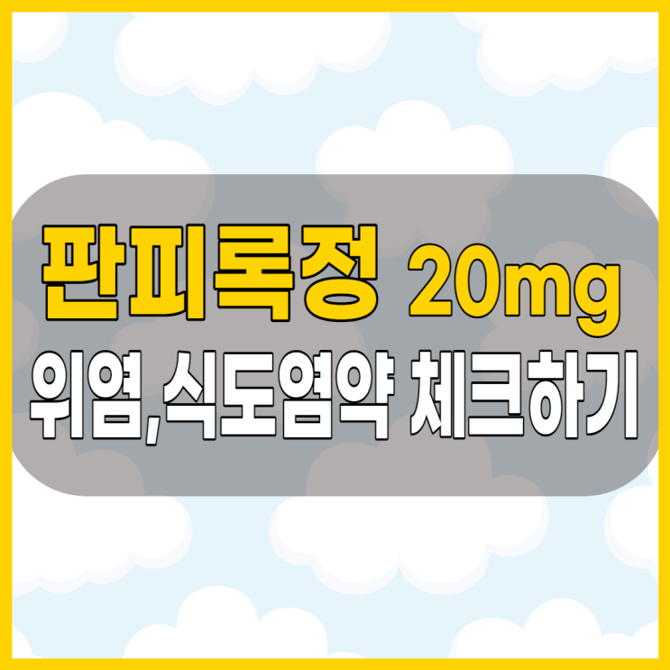  판피록정20mg 역류성식도염 및 위장내시경후 복용약 확인합시다