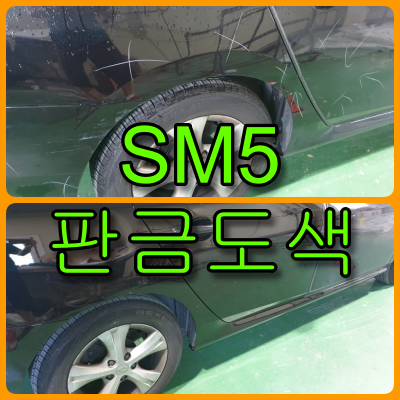 [인천판금도색]SM5 문짝, 뒤휀다, 범퍼 보험수리로 판금도색