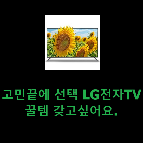 고민끝에 선택 LG전자TV 꿀템 갖고싶어요.